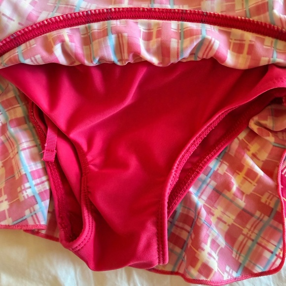 Kids Mermaid Swim Coverup - Pink Plaid - Picture 5 of 6